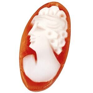 Vintage Mid Century Carved Shell Cameo Cabochon Loose Unset 1940s Jewelry